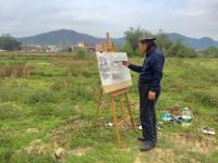 艺术家叶仲桥生活:3月17日组织市美协二十多名画家到罗定市罗平镇长岗坡写生活动【图3】
