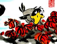 艺术家潘宁秋收藏:落款注释:见过玫瑰的男人怎么会爱上野花,爱过雄鹰的女人怎么能【图3】