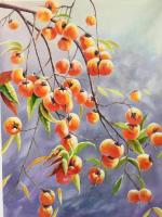 艺术家周海波日记:柿柿平安.心想柿成!油画,周海波【图0】