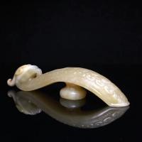 艺术家东方古玩城堡收藏:老和田玉凤玉代勾手把件摆件,细节如图,尺寸11.5×2.4×【图2】