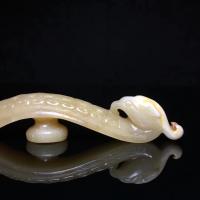 艺术家东方古玩城堡收藏:老和田玉凤玉代勾手把件摆件,细节如图,尺寸11.5×2.4×【图4】