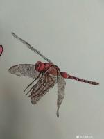 艺术家谷风日记:新作动物小品一组《蜻蜓》《蝴蝶》《牵牛》《知了》，与大家分享【图0】