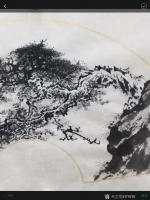 艺术家罗树辉日记:国画扇面《蛟龙出海》。新完成,分享与众好友。【图2】