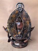 艺术家东方古玩城堡收藏:回流老牛角雕刻观音佛像摆件,细节如图,尺寸34×27×17厘【图3】