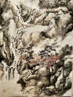艺术家祝汉山日记:碧山欣雨后，一夜清泉出，崖柏石缝生，云雾来自如。祝汉山国画作【图2】