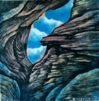 艺术家刘应雄日记:刘应雄美國之旅中国画作品(二)------羚羊谷的旋律。美國【图0】