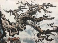 艺术家罗树辉日记:新作国画苍松《龙腾》,尺寸四尺整张,
罗树辉【图2】