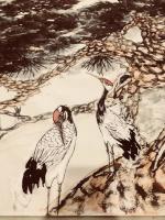 艺术家叶仲桥日记:天道酬勤，三十米花鸟画长卷最后一组松鹤到月底就可以完成！
【图2】