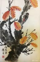 艺术家石广生日记:画 啄木鸟
大树小树皆啄遍，
不见蛀虫洞中眠。
敢是投【图0】
