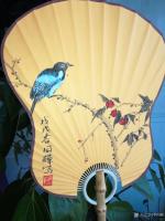 艺术家李同辉收藏:朋友订的蒲扇画《竹林听雨》《天骄》《清香》人闲桂花落,夜静春【图0】