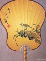 艺术家李同辉收藏:朋友订的蒲扇画《竹林听雨》《天骄》《清香》人闲桂花落,夜静春【图4】