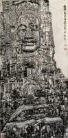 艺术家马培童日记:三，创作高棉的微笑，用焦墨画石窟佛像，喜，怒，哀，乐，是以点【图3】