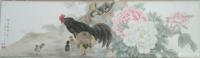 艺术家王嵩淼日记:这几幅作品是我向古人刘奎玲大师学习画公鸡，学习翎毛的画法，然【图1】