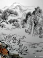 艺术家杨增超日记:今日创作奇石瓷画《彭祖》，杨增超【图1】
