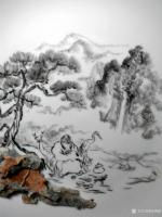 艺术家杨增超日记:今日创作奇石瓷画《彭祖》，杨增超【图2】