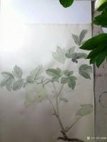 艺术家马晓薇日记:第一次画绿牡丹，与众好友分享。马晓薇作品【图4】