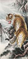 艺术家姜进清日记:国画动物画老虎系列，《猛虎下山》，《王者归来》。请欣赏指导。【图1】