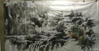 艺术家范锻日记:国画新作《春雨绵绵溪流似泄，山色蒙蒙云过如烟》。构思画一幅六【图2】