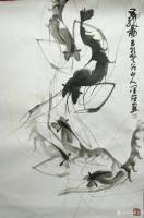 艺术家胡小炜（润德）日记:国画《墨虾》，46×69cm
胡小炜国画作品【图0】