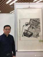 艺术家石广生生活:庆祝母校-北京大学成立120周年书画展，本人作品《不为五斗米【图2】