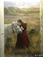 艺术家周海波日记:历经几晚激情创作，民族风油画《卓玛》出炉了。【图0】