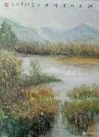 艺术家陈刚日记:国画山水画戊戌年新作《春风花草香》《湖光山色净无尘》《野渡无【图1】