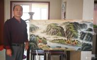 艺术家宁建华日记:近期作品,国画彩墨山水画《旭日东升》,尺寸四尺整张;
彩墨【图3】