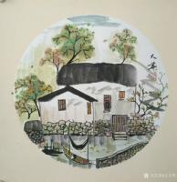 艺术家吉大华日记:国画山水画小品《江南水乡》系列习作,供大家赏评。50*50c【图2】