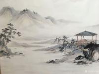 艺术家李伟成日记:国画山水画《深山访友图》,淡雅小六尺,客户私人订制作品已完成【图3】