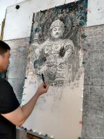 艺术家李亚南日记:洛阳龙门石窟奉先寺天王像【图2】