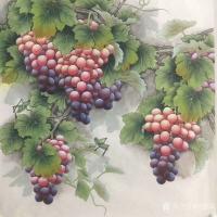 艺术家刘慧敏日记:工笔画葡萄系列作品,紫气东来,硕果累累,欢迎订制【图2】