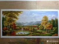 艺术家黎群日记:最近为客户完成的风景油画作品，有乡村美景，有梦幻仙境，可指定【图4】