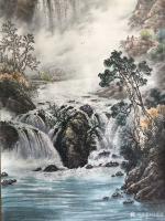 艺术家冯建德日记:庐山瀑布写生创作。路在自己脚下，只有自己强大才是唯一的出路。【图0】