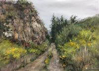 艺术家宋德发日记:水粉画近作《乡路》,满满的都是儿时的记忆,与君分享,欢迎交流【图0】