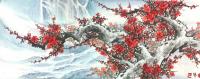 艺术家刘慧敏日记:国画梅花三幅《寒梅傲雪》，追求唯美，尺寸39*140cm。喜【图2】