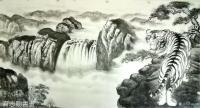 艺术家高志刚日记:我的青龙白虎风水山水画完成墨稿。分享给大家欣赏【图0】