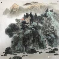 艺术家蒋元生日记:每日一画,国画山水画《清泉石上流》,尺寸50*50cm【图0】