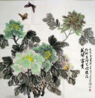 艺术家田光荣日记:国画牡丹新作《花开富贵》,四尺斗方,“兆树玉玲兄嫂雅存”,【图0】