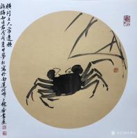 艺术家石梦松日记:国画动物画《螃蟹》,横行之物祸患多,人亦如是。下雨天,情绪不【图0】