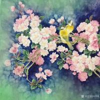 艺术家刘慧敏日记:炎炎夏日,需要一丝清凉,绿色底调的花鸟画,希望能带给你清爽。【图4】