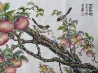 艺术家陈新兴日记:刚画完的创意‘’烟台苹果‘’，定制国礼画作品，欢迎朋友指教，【图2】