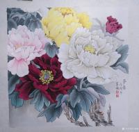 艺术家王嵩淼日记:牡丹!《争春》在公园里看到上下左右的牡丹,你挨着我,我衬托着【图0】