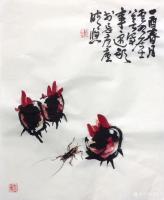 艺术家龚光万日记:回望曾经的作品国画动物画小品《燕子》，《游鱼》，《福狗》，《【图4】