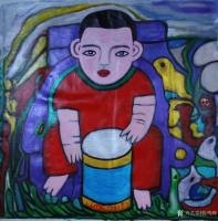 艺术家陈鸣婵日记:最近创意作品与你分享,有点穿越时空:《悟道》《童年》《古城》【图4】