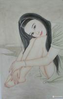 艺术家韩梅日记:新近完成的现代工笔人物画8幅,尺寸四尺三开,敬请欣赏。【图4】