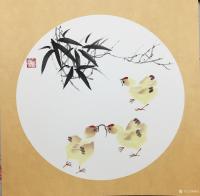 艺术家杨凌生活:一套写意小鸡完成，38:38c m，喜欢可以定制哦！【图2】