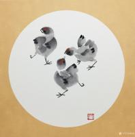 艺术家杨凌生活:一套写意小鸡完成，38:38c m，喜欢可以定制哦！【图3】