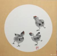 艺术家杨凌生活:一套写意小鸡完成，38:38c m，喜欢可以定制哦！【图4】