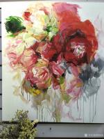 艺术家周海波日记:油画《月光下的红牡丹》新表现。
现代文艺风 ,艺术就应【图0】