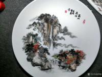 艺术家杨增超日记:奇石瓷画新作《高山流水》,以石创作,石景相融!可定制。【图2】